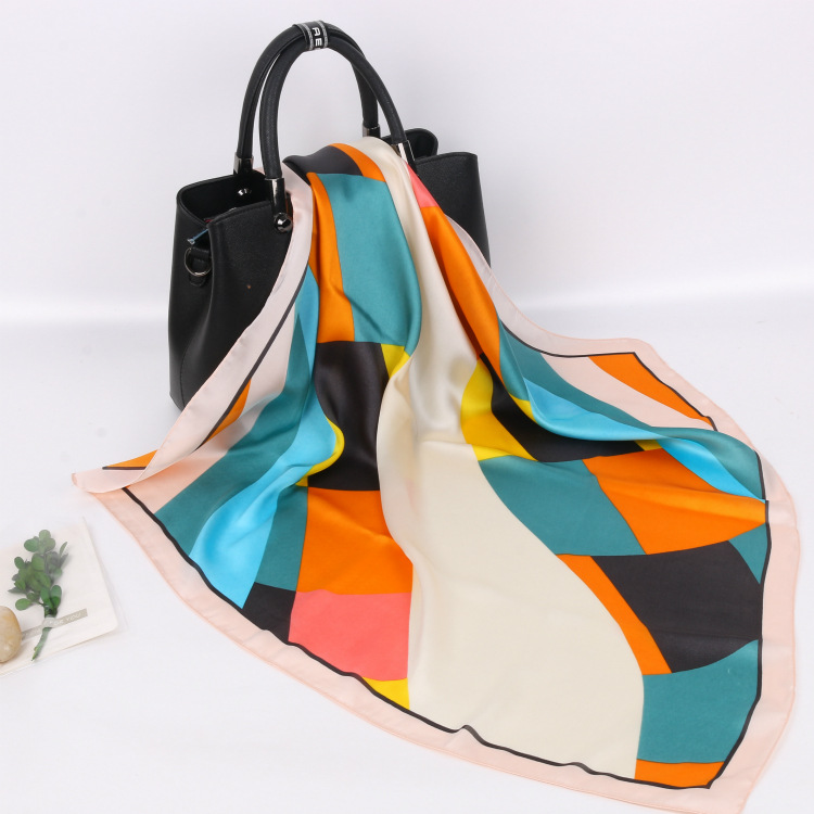 2021 Spring and Summer Geometric Figure 70 Cloud Silk Satin ...