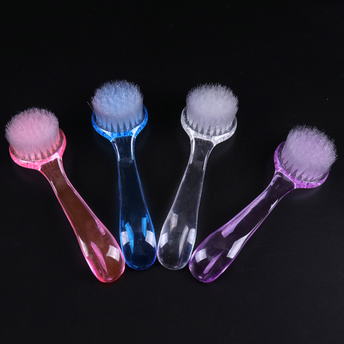 Manicure round Head with Cover Nail Brush Nail Long Handle Dust Cleaning Brush Manicure Implement Nail Brush Factory Wholesale
