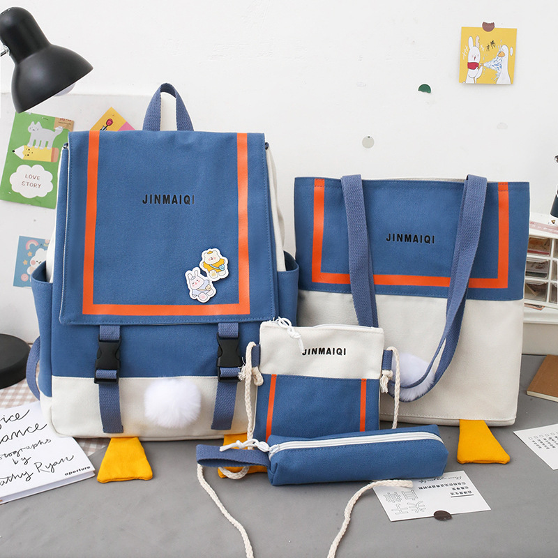 INS Schoolbag Female Korean Harajuku Ulzzang Japanese Style Simple Girl Heart Preppy Style College S