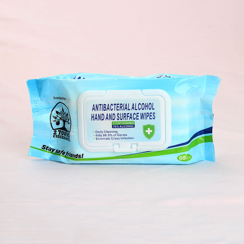 75 degrees alcohol ethanol disposable portable hand wipes disinfection wipes wet wipes sterilization 60 pieces processing customization
