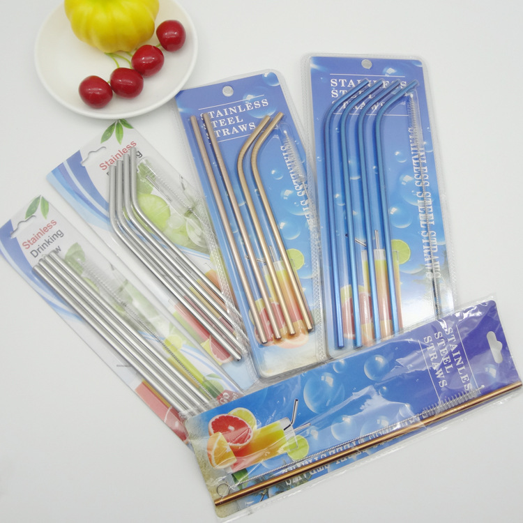 Straw Blister Card Packaging Stainless Steel Straw Straight ...