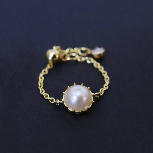 Dunli Jewelry Fashion Bread Bead Chain Ring Female Average Size Adjustable Source Factory Wholesale 