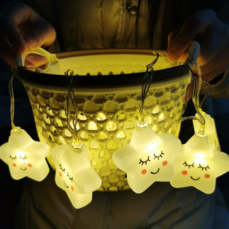 led迷你可爱星星网红少女心ins卡通3d浪漫彩灯闪灯串灯卧室装饰灯