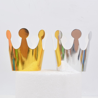 Mini Gilding Crown Birthday Hat Party Gathering Children Adult Gold Silver Small Hat 10 Pack