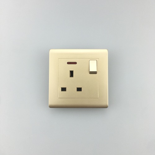 gold-plated matte single-open multi-open single-control double-control switch wall switch wall socket with switch british