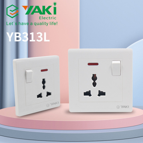 SB British Wall Socket Switch Single Double Control Three Or Five Holes Kitchen Switch South Africa Copper Pieces Silver Contact Africa 