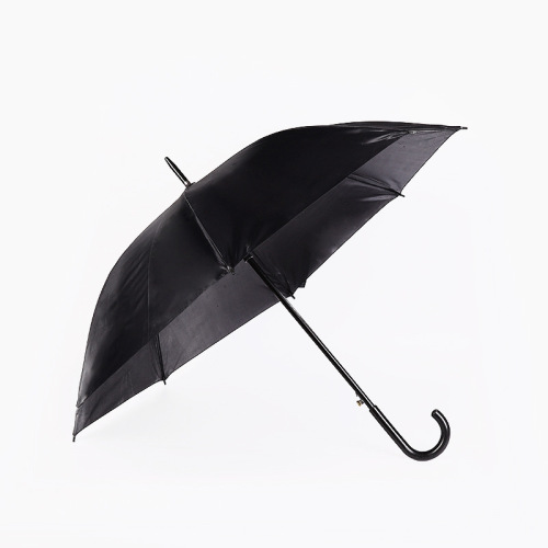 68cm automatic 8-bone sunny umbrella all black umbrella straight rod curved handle white gift umbrella factory low price wholesale spot