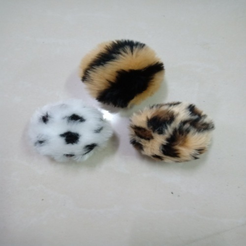 Factory Production Leopard Key Chain Fur Ball Fox Fur Rabbit Fur Raccoon Hat Scarf Ball Various Materials Can Be Customized