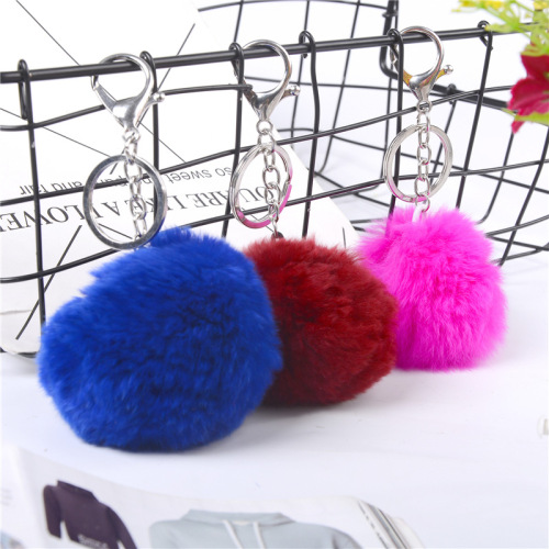 Multi-Color Soft Fur Ball Imitation Rabbit Fur Keychain Pendant Bag Cute Soft Pendant Factory Direct Sales Customizable