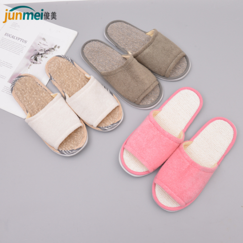 [Handsome] Soft Bottom Home Couple Cotton and Linen Texture Slippers Non-Slip Indoor Slippers Wooden Floor Home slippers