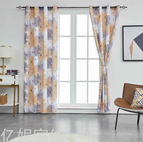 [Hundred Million Ni] Polyester Curtain Pastoral Style Bedroom Curtain shading Curtain Can Be Customized 1.4*2.6