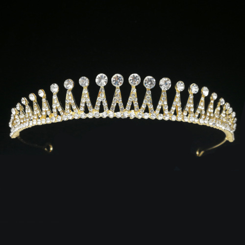 New Crown Hair Clasp Bridal Headdress Tuinga Alloy Rhinestone-Encrusted Bridal Small Crown Wedding Accessories Headdress