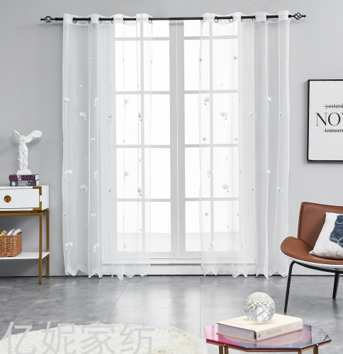 [yi ni] curtain customized gauze white gauze thin window gauze transparent white bay window balcony gauze simple