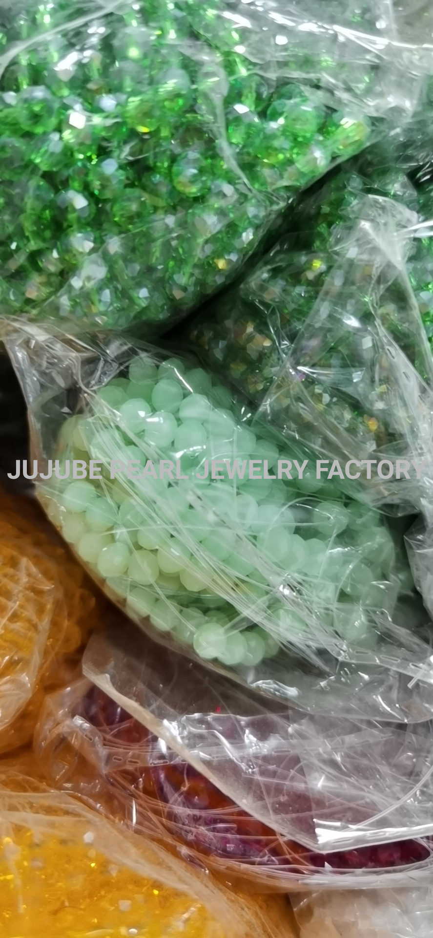Porcelain jade crystal flat beads pointed beads Ball bead