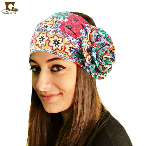 African Style Printing Wide Hair Band Large Flower Headscarf Cap Tie-Dyed Headband TD-230