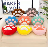 Cartoon Dual-Use Back Seat Cushion Flannel Blanket Cat's Paw Pillow Creative Hand-Shaped Brush Summer Blanket