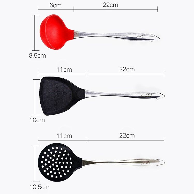 Korean Non-Stick Pan Special Silicone Shovel Kitchen Utensils Spatula Spoon Colander High Temperatur
