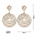 European and American Earrings Retro Exaggerated Ring Geometric Pattern Earrings Gold and Silver Color Matching Hollow Ear Stud Earrings Cross-Border Hot