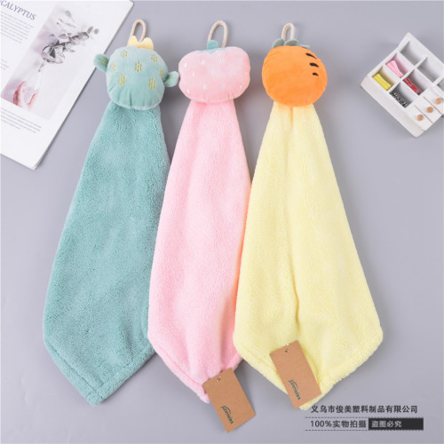 [handsome] children‘s dry towel cartoon fruit hanging hand-wiping cute hand towel absorbent thickened paint towel