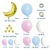 Amazon Cross-Border Maca Pink and Blue Balloon Chain Set Birthday Party Supplies Big Moon Atmosphere Layout Supplies