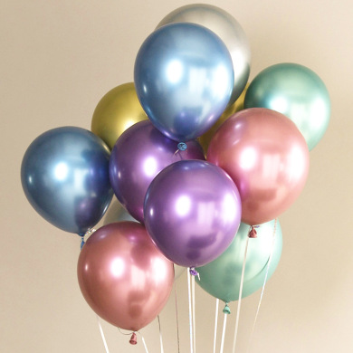 12寸金属色乳胶气球 3.5克加厚珠光金属气球婚礼派对装饰布置气球