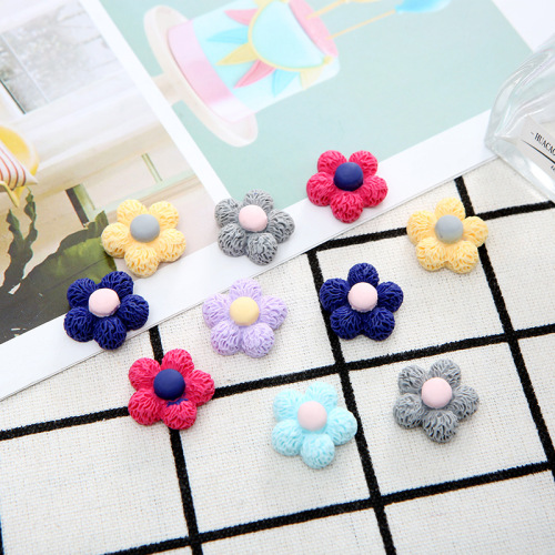 New Resin Flower Cell Phone Shell Accessories Hair Accessories Hair Rope Hair Band Accessories Accessories DIY Handmade Material Wholesale