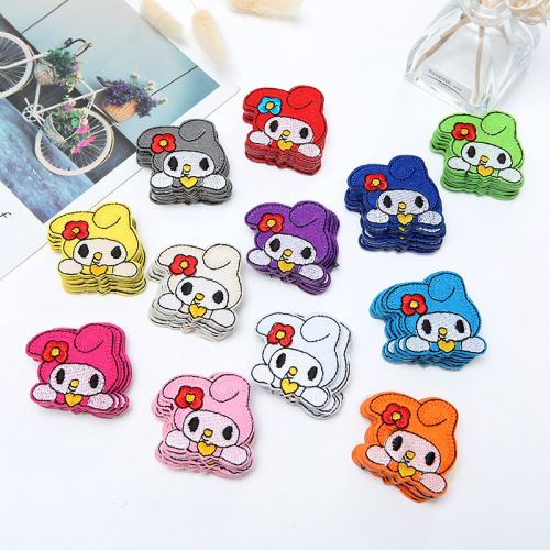 color embroidery cloth stickers cartoon cute character girl computer embroidered badge repair subsidy embroidery pudding character stickers direct sales