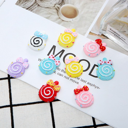 Creative Cartoon Resin Phone Shell Stickers DIY Handmade Material Bow Cute Lollipop Accessories Direct Sales