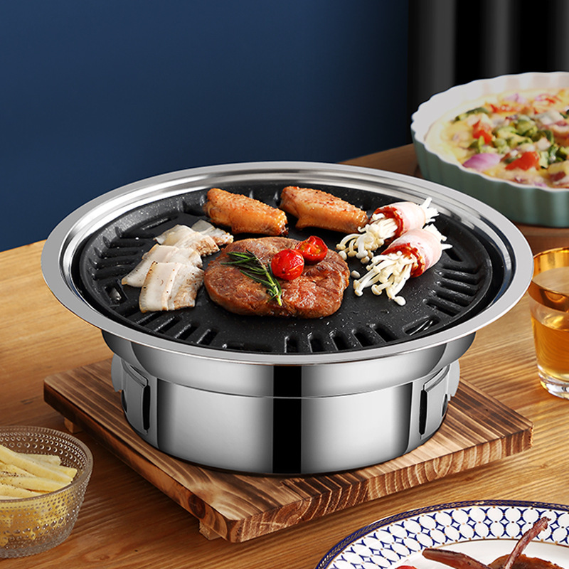 源头工厂不锈钢木炭烤炉家用韩式烤肉炉户外野营便携式BBQ烧烤炉