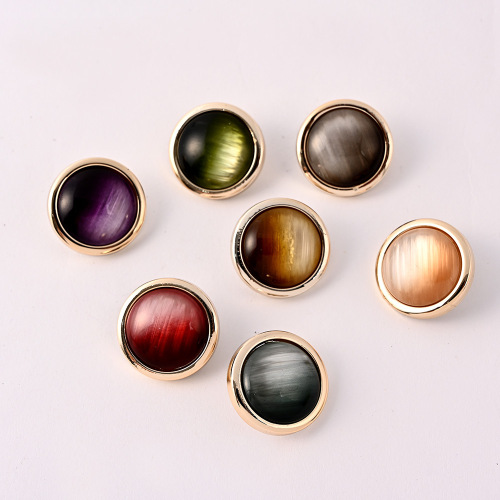 New round Edge Hot Selling Metal Edge Two-Tone Gradient Buttons Combination High Leg Shirt Button Factory Wholesale