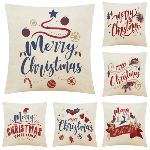 christmas letter home cotton and linen cushion case car pillow sofa pillow cushion