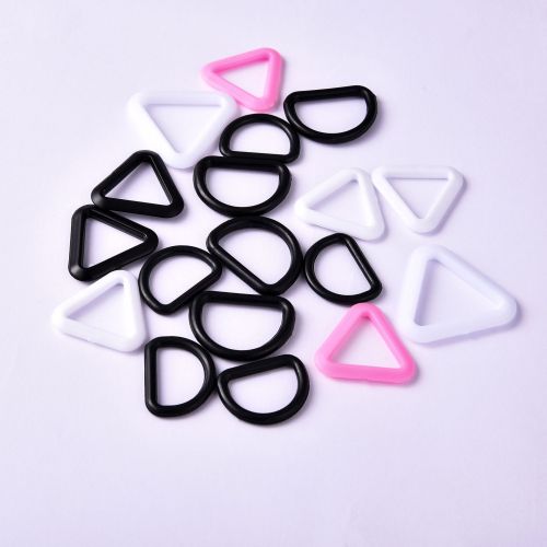semicircle d-ring bra buckle plastic underwear triangle adjustment buckle accessories black and white transparent shoulder strap adjustment buckle