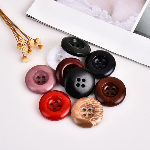 Factory Pattern Wide-Brimmed Resin Four-Eye Shirt Button Work Clothes Button Big White Button Supply Wholesale