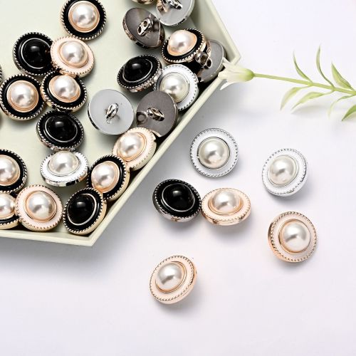 Factory Supply round Glossy Spiral Edge Pattern Black Silver Button Metal Single Hole Cufflink in Stock Wholesale
