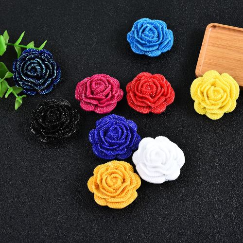 Ornament Accessories round Rose Buckle Decorative Hair Accessories Buckle DIY Flower Disk Drill Buckle Resin Buttons for Children‘s Clothing