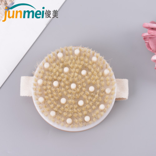 [Junmei] Bamboo Wooden Bath Brush Exfoliating Massage Brush Body Brush round Head without Handle Brush Bath Bath Brush