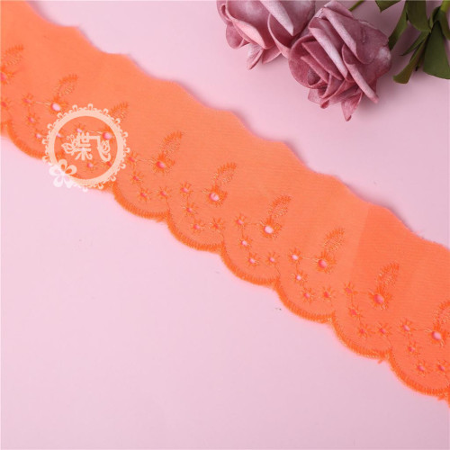 Factory Direct Supply Multi-Color Embroidery Hollow DIY Clothing Accessories Lace Edge Cotton Perforated Lace