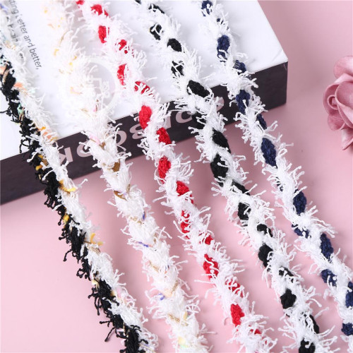 korean chanel style fancy woven rope lace ribbon clothing accessories handmade hair accessories bow material