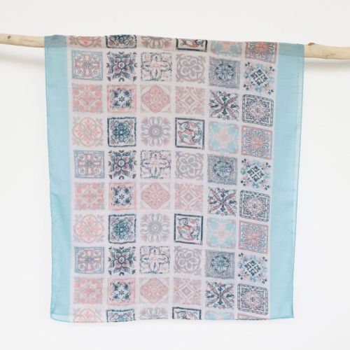scarf women‘s blue pattern totem all-match printed scarf spring， autumn and winter long scarf shawl cross-border foreign trade factory direct sales