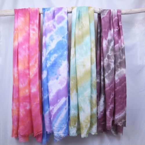 Women‘s Scarf Handmade Tie-Dyed Vintage Ethnic Style Cotton and Linen Feel Artistic Accessories Scarf Cross-Border Foreign Trade Factory Direct Sales