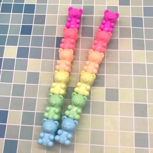 korean cute bear building blocks assembled highlighter cartoon key marker jengle fluorescent pen hand account pen batch