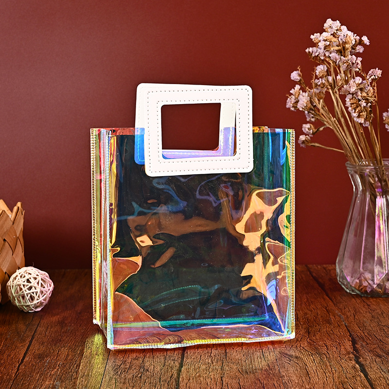 PVC Transparent Plastic Laser Handbag Custom Laser Colorful ...