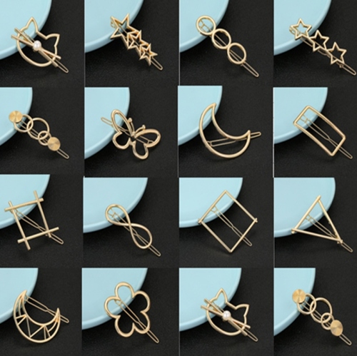 source manufacturer korean style ins alloy barrettes geometric simple cat metal side clip formal dress accessories hairpin female