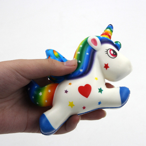 u Color Printing Slow Rebound Flying Horse Unicorn Doll Squishy Simulation Animal Model Pinch Music Decompression Toy 