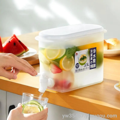 O07-冷水壶带龙头放冰箱水果茶壶夏家用柠檬凉水桶大容量冰水