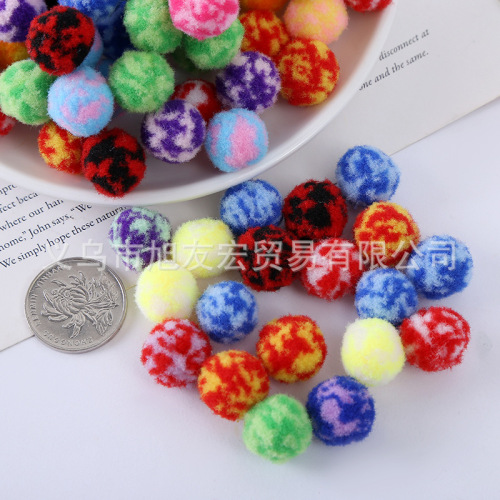 creative mixed color polyester fur ball 1.5mm colorful fur ball clothing scarf gloves decorative plush ball wholesale