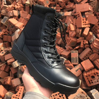 Tactical Military Shoes Men's and Women's Outdoor Mountaineering CS Field Combat Boots Military Fans Desert High-Top Shoes Black Cross-Border