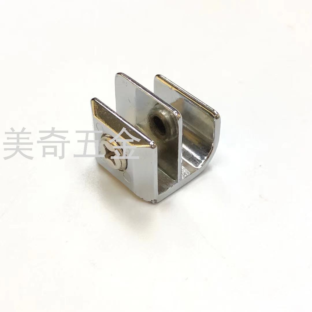 免开孔玻璃门拉手玻璃柜门展柜把手锌合金窗户推拉门拉手夹式拉手