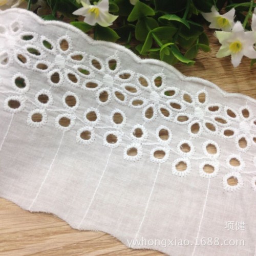 DIY Ornament Accessories Wholesale Cotton Lace White 6.5cm Clothing Accessories Material Spot Small Batch