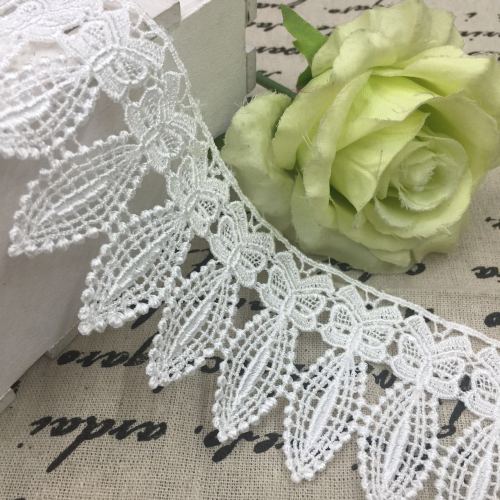 Factory Direct Sales White Water Soluble Width 7cm Vintage Applique DIY Fashion Clothing Headdress Lace